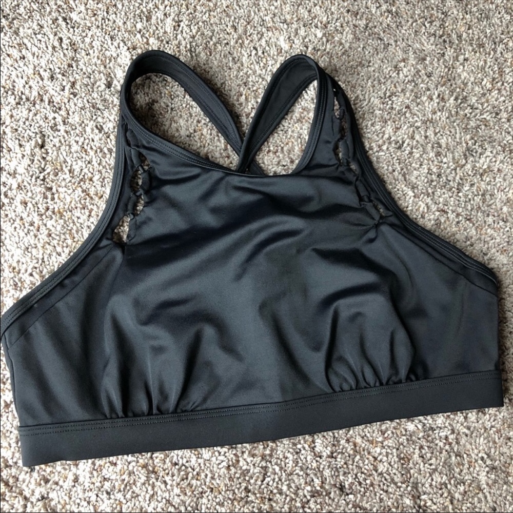Bathing suit top. High neck.